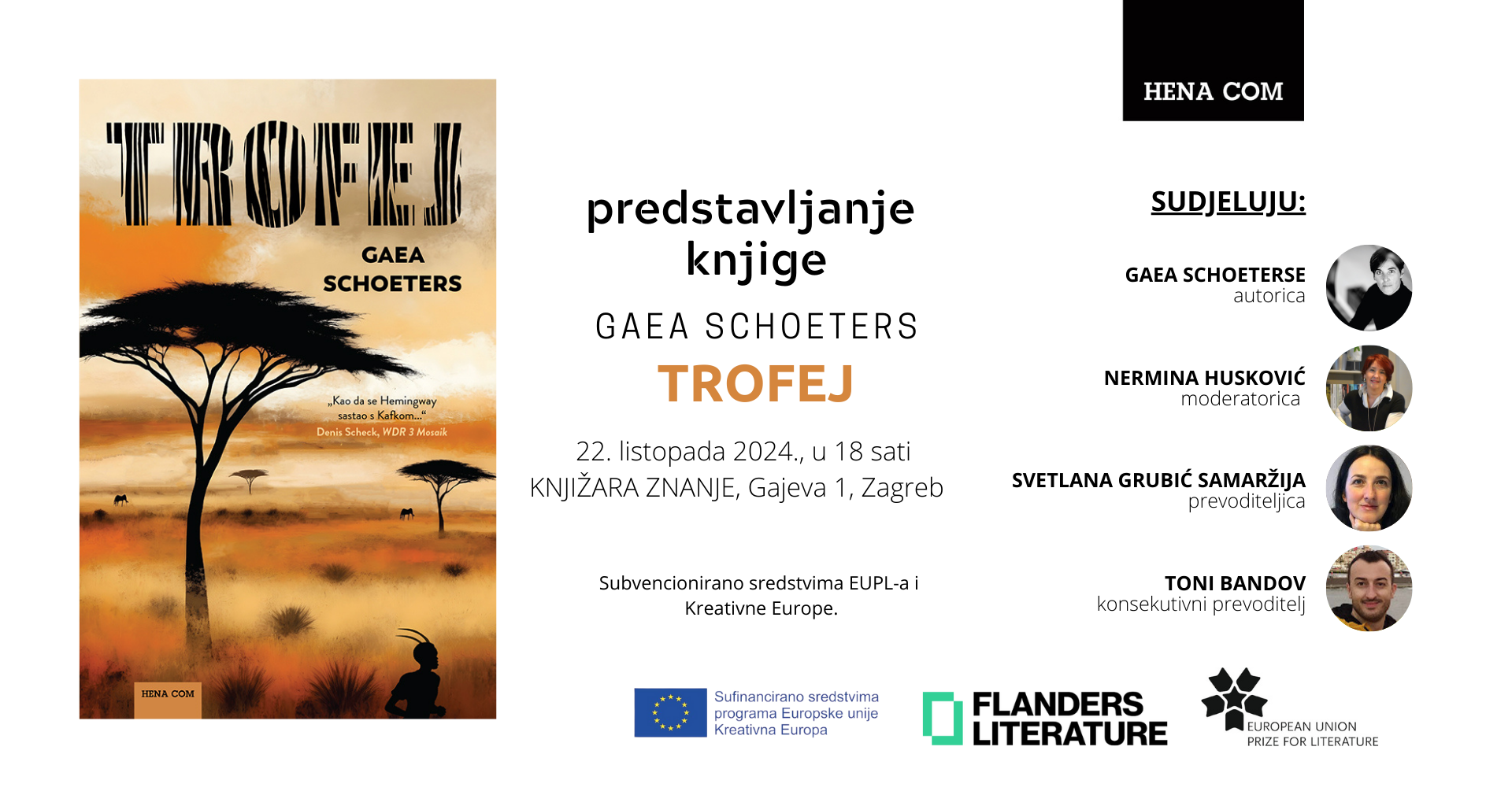 Predstavljanje knjige “Trofej” Gaee Schoeters